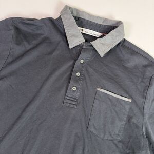 Travis Mathews Golf Polo Shirt Men's L Black Performance Casual Stretch Athletic